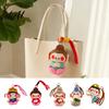 Plush Keychain for Bags Cute Buddha Keychain Dunhuang Style Pendant with Embroidered Colorful Woven Bracelet Details Soft Car Bag Charm Creative