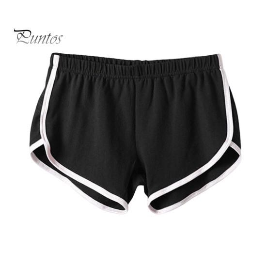 

Женские спортивные шорты с эластичной талией, мини-шорты для йоги, однотонные суперкороткие брюки, легкие пляжные брюки, спортивные шорты S чёрный