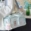 New Y2K Cute Ita Shoulder Bag Ins Girl Transparent Bag Large Capacity Comic Exhibition Crossbody Bag DIY Display Travel Handbags