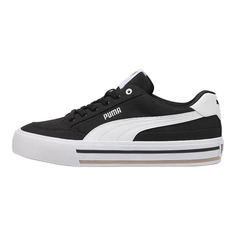 PUMA Court Classic Vulc Unisex Low-top Fabric Lace-up Round Toe Skate Shoes Black White 396353-03 37