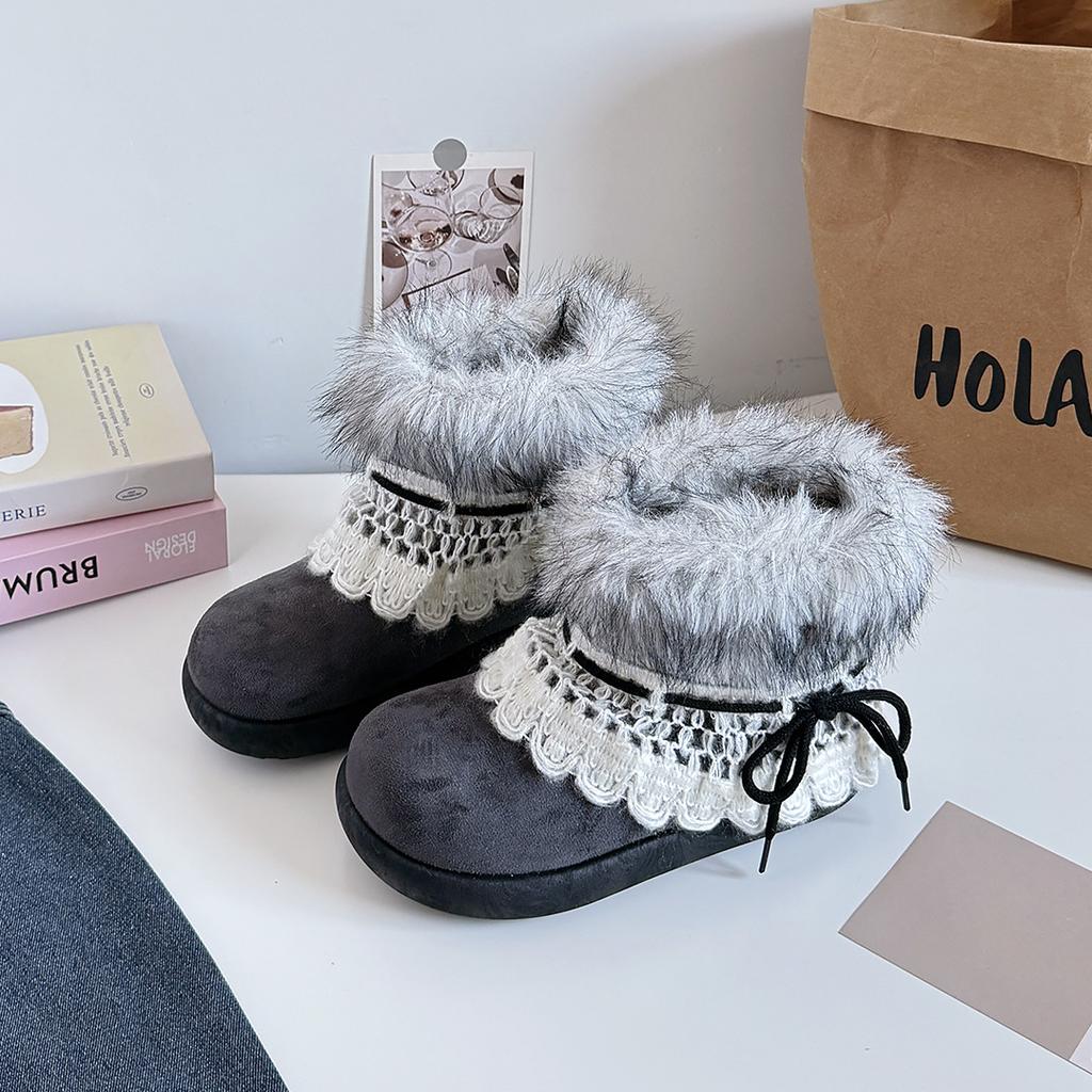 Women's Winter Boots Furry Snow Boots Women's New Winter Fleece Cotton Shoes Women's Ankle Boots Winter Woman Shoes