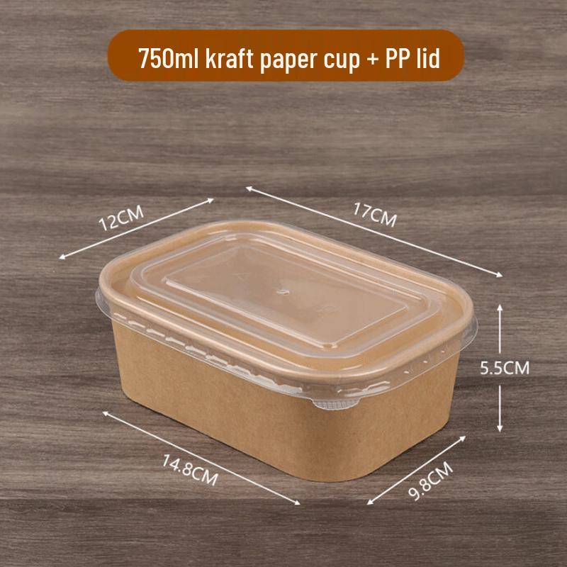 LIJIA Disposable Kraft Paper Meal Boxes