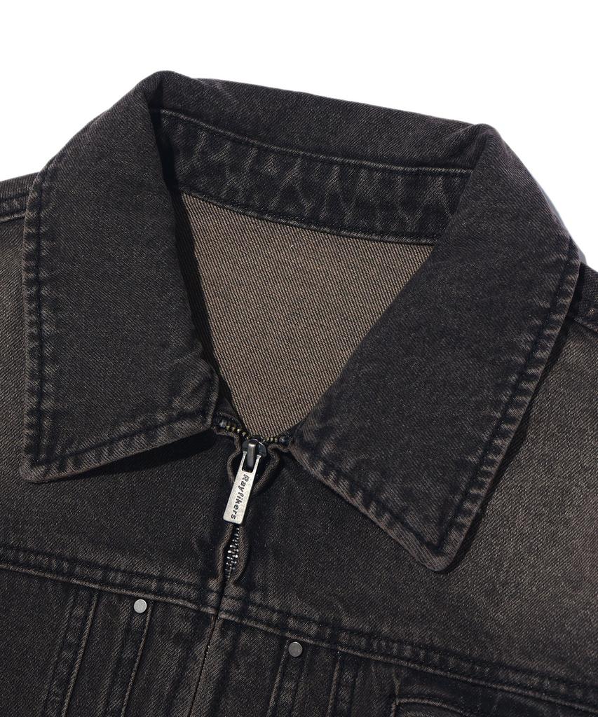 RAYFIKERS Brush Cut Denim Jacket Mq1Ju019_Black