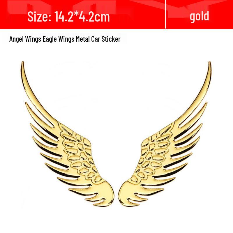 Personalized 3D Metal Angel Wings Car Emblem Sticker