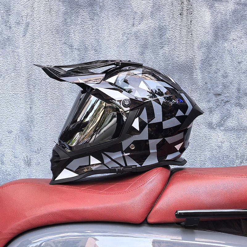 LVS Adult motocross helmet full face cross helmet with 800 off road helmets dot authentication dual lens matching