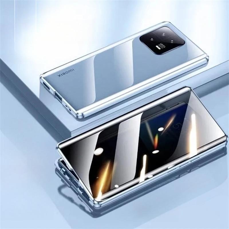 

Прозорий 360 Повний Чохол для Телефону для Xiaomi 15T Pro 15T Двосторонній Магнітний Металевий Capa Загартоване Скло Захисна Кришка Xiaomi 15T Pro синій