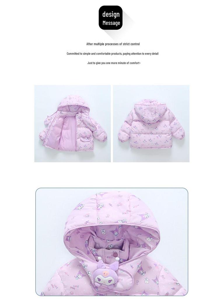 2025 Winter Cartoon Down Jacket for Baby Girls - Stylish, Warm, and Cotton-Padded