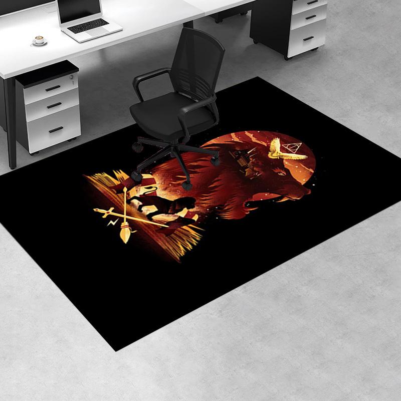 

Harry Potter Hogwarts House Crests T-Shirt Office Mat Home Decor Office Desk Chair Rugs Chair Carpet for office Chair Mat Gift For Halloween 60cm by 90cm