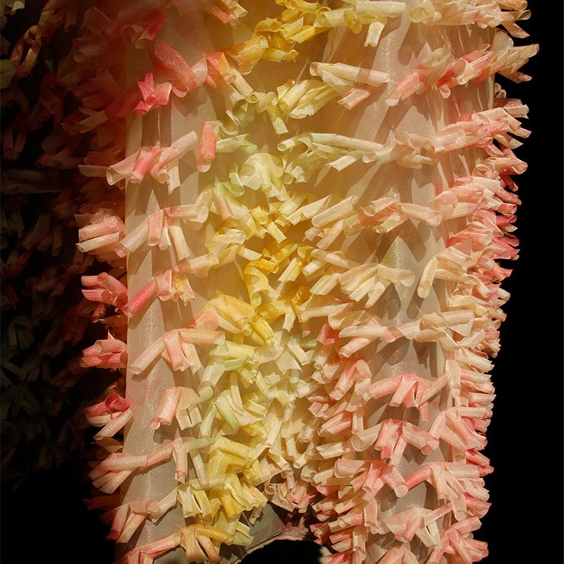 Gradient 3D Rolled Edge Texture Fabric Creative Curling Designer Fabric DIY Modeling Wedding Dress Garment Party Photo Props