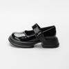 New Thick-soled Mary Jane Shoes Round Toe Shallow Mouth College English Small Leather Shoes One Word with Single Shoes Women