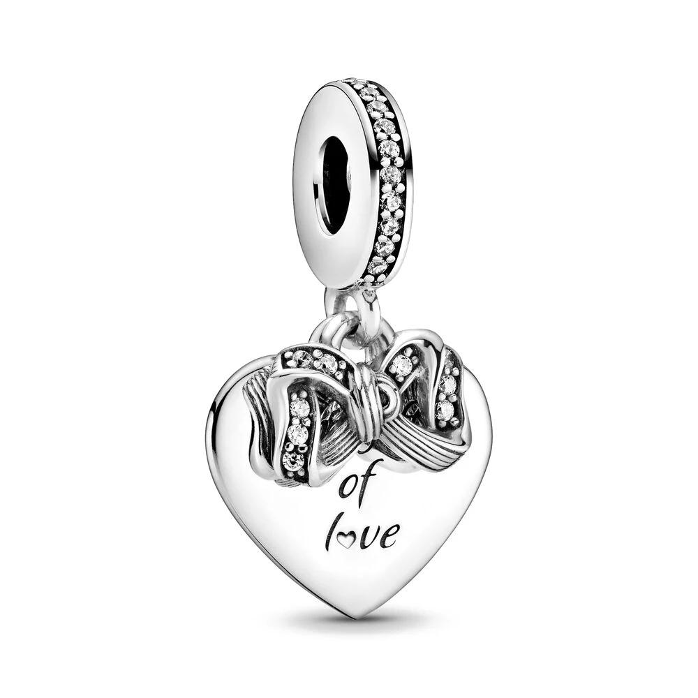 NEW 925 Silver Charm Fit Original Bracelet Accessories Women Jewelry Love Series Cupid Pink Heart Rose