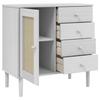 SENJA Sideboard Rattan Style White 80 x 40 x 80 cm Pine Wood