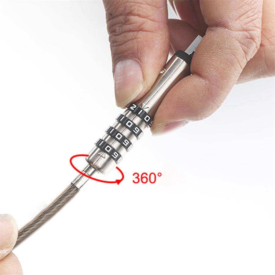 USB Port 4 Digit Password Universal Cable Office Laptop Lock Protective Professional Anti Theft Security Keyless Lock