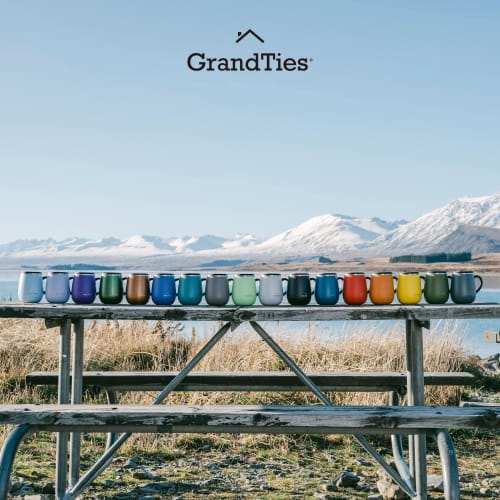 GRANDTIES Premium Vacuum Insulated Mug, 460ml, Available In 19 Colors, with Easy-Open Sliding Lid, Stainless Steel Double-Wall Vacuum Insulation, and