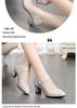 Women's Soft Sole Chunky Heel, Round Toe Leather Shoes - Spring/Autumn 2026, Single Buckle, Medium Heel