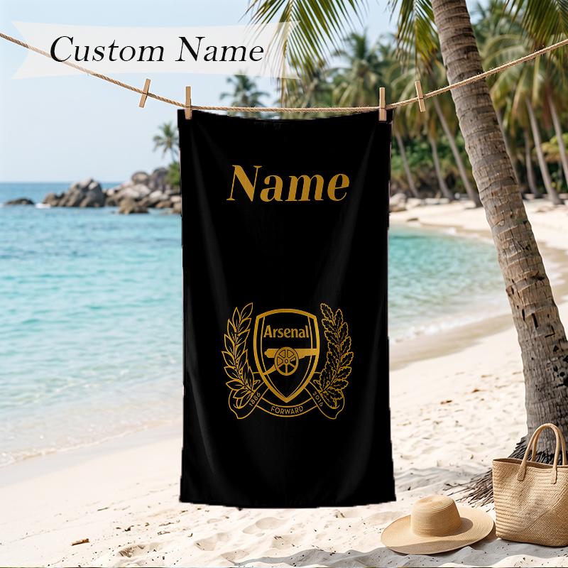 Arsenal Custom Name Printed Beach Towel Personalized Soft Towel For Swimming Beach Travel