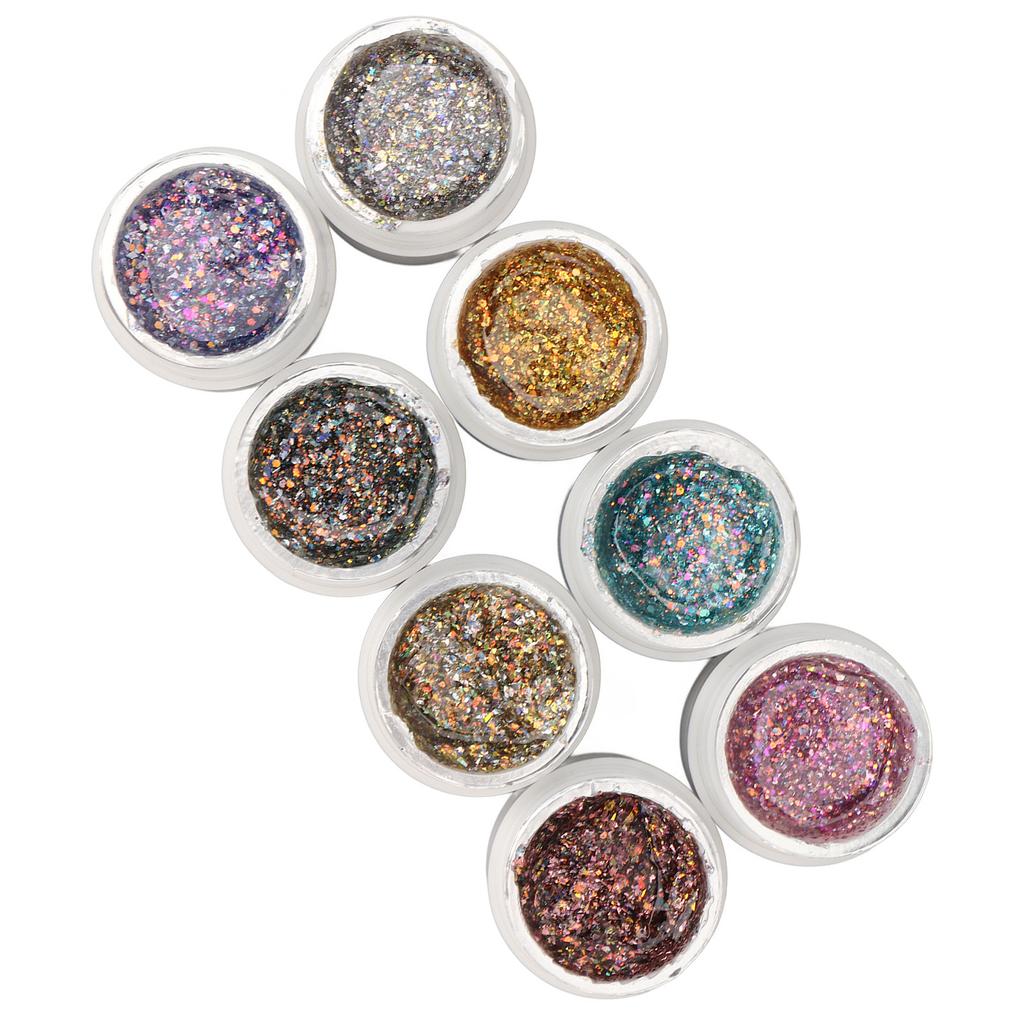 Holographisches Reflektierendes Glitzer Gel 8 Farben Funkelnd Glänzend Blitzend UV LED Nagellack Set