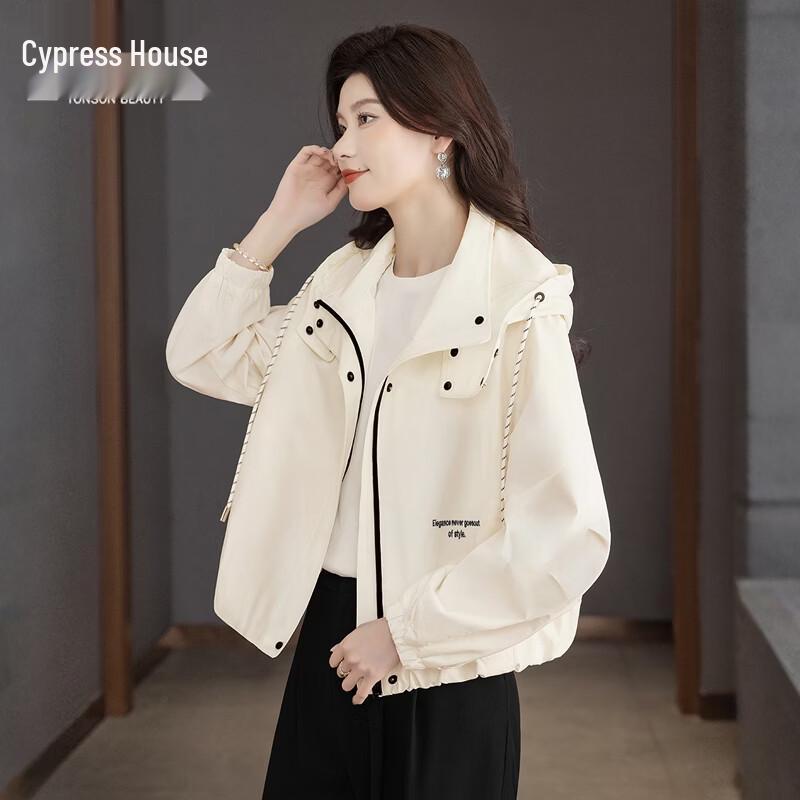 Women s Fashion Drawstring Hooded Long Sleeve Jacket L