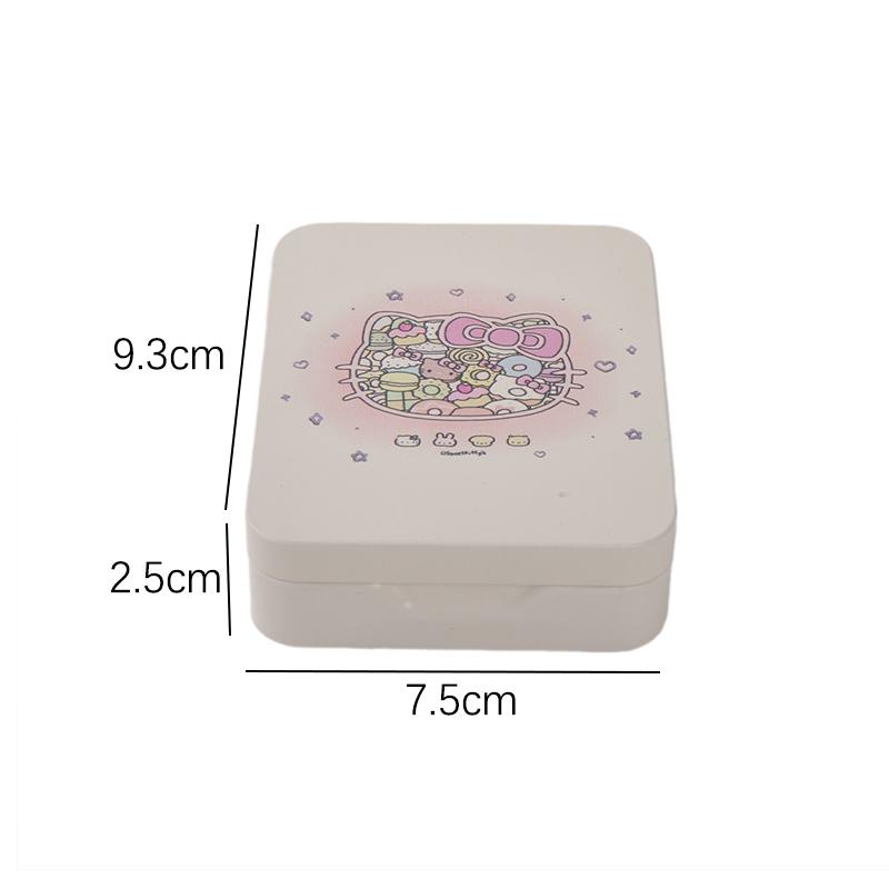 Kreslená plechová úložná krabička Roztomilá mašlička Vyklápěcí plechová krabička Mince Karta Náušnice Sluchátka Šperky Stolní úložný kufřík Organizér