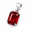 Natural Red Ruby Pendant 19 ct Emerald Shape 925 Sterling Silver Gem Gemstone Jewelry Gift