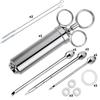 Stainless Steel Marinade Injector With Three Needles For Barbecue And Meat Flavoring