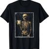 Horror Skeleton Coffee Drinking T Shirt Sweat 29966