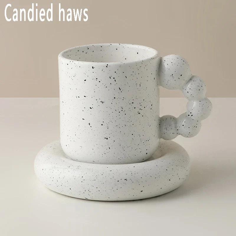 Nordic Ceramic Mug Fat Handle Coffee Cup and Saucer Set High Temperature Heat Insulation Water Self Stirring Drinkware Hot