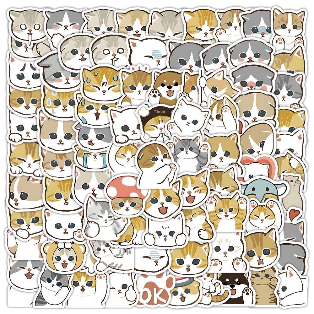 1800 Realistic Cartoon Kitten Stickers: Cute Cat Graffiti Collection for Creative Decoration