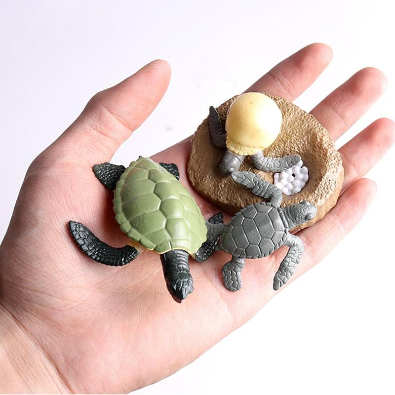 4pcs Mini Animal Plant Growth Cycle Tabletop Ornaments Plastic ABS Growth Process Model Family Decorations Animal Model Set TMZ