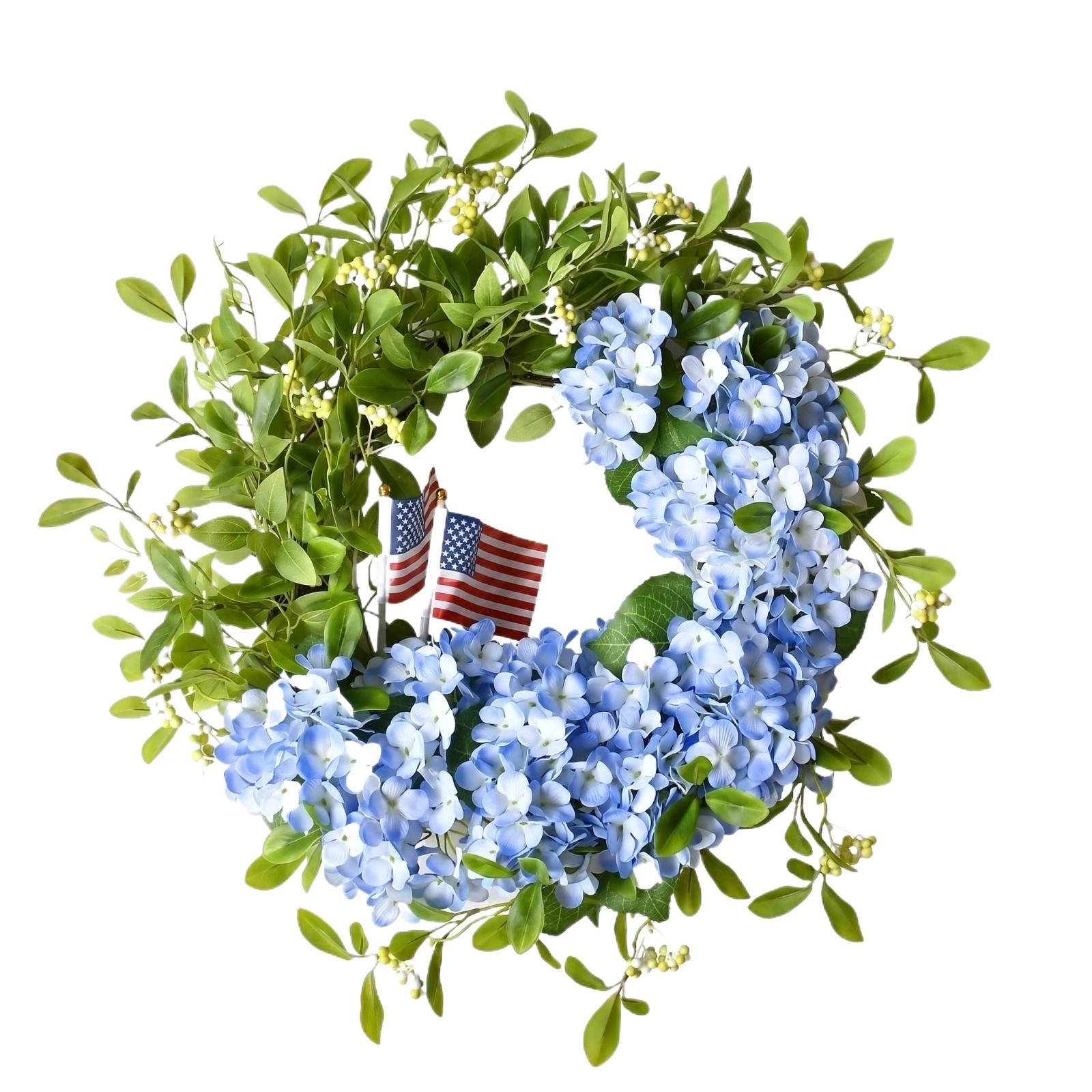 

Independence Day Faux Hydrangea Wreath – Outdoor Door & Wall Hanging Decoration One Size