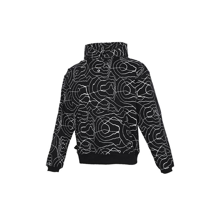 Men s Converse Athleisure Casual Sports Splash Ink Printing Hooded Fleece Lined Pullover Full Print Unisex 10022229-A01 S