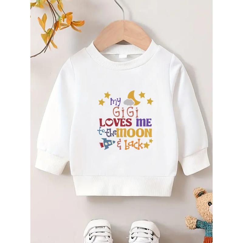 Kids Sweatshirt ,Adorable Multicolored Letter Print Design, Comfortable And Skin-Friendly Lightweight Sweatshirt,Perfect for Spring And Autumn Outings 110