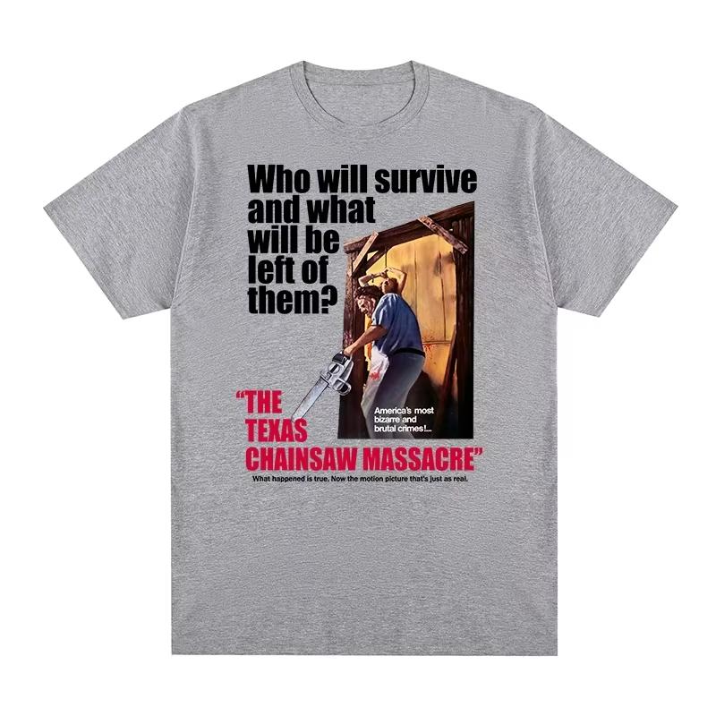 2026 Neu The Texas Chainsaw Massacre Vintage Horrorfilm-Poster-Stil Grafikdruck Unisex 100% Baumwolle Rundhals Kurzarm T-Shirt