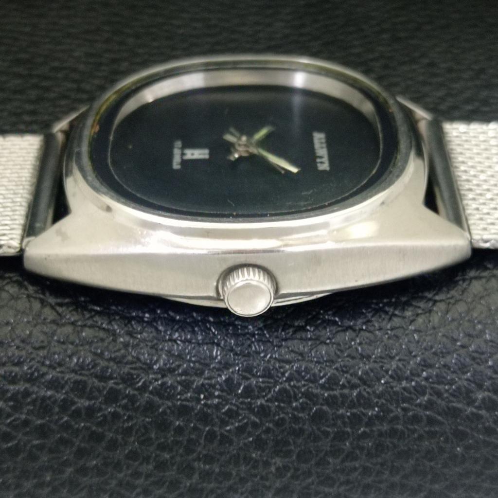 ALLWYN HAND-WINDING 6300A INDIA MENS VINTAGE BLACK COLOR DIAL WATCH A703947-1
