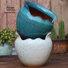 Large Handmade Coarse Pottery Succulent Flower Pot with Shallow Cut Opening