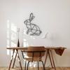Geometric Animal Wall Art Metal Rabbit Sculpture Home Decor Bunny Figurine Hanging Statue