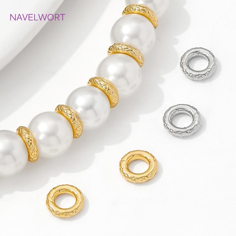 6.5mm*1.6mm 18K Gold Plated Brass Flat Spacer Beads For DIY Necklace Bracelet Making,Separators For Beads,Supplies For Jewelry