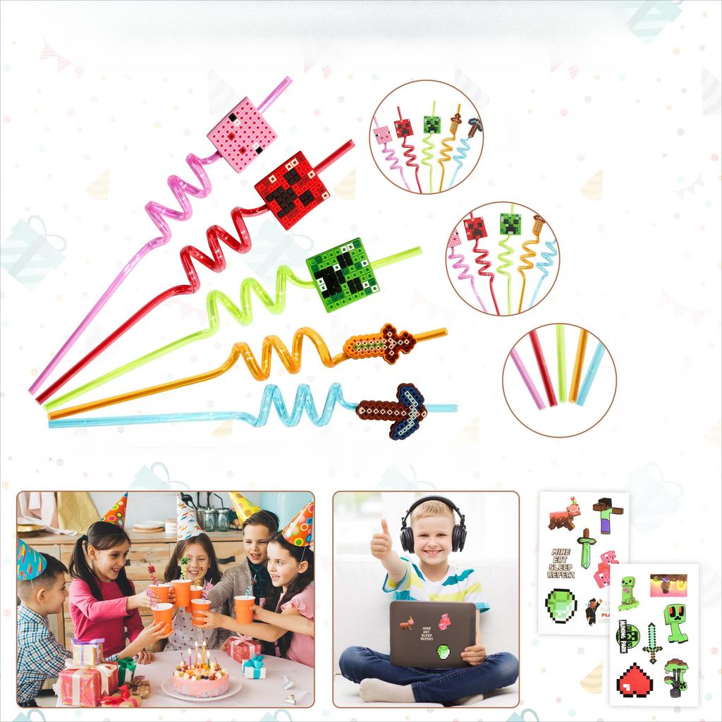 Creative Cartoon Reusable Straws Vibrant Eco-Friendly Design for Holiday Parties Daily Juice Beverages High Quality Supplies