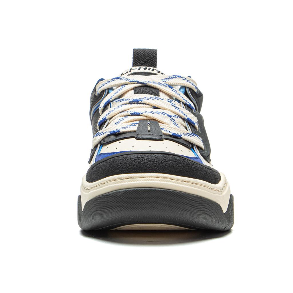 New LiNing Expedition 3 Abrasion Resistant Breathable Low Top Skateboard Shoes Men's White Gray Blue AGCV325-4