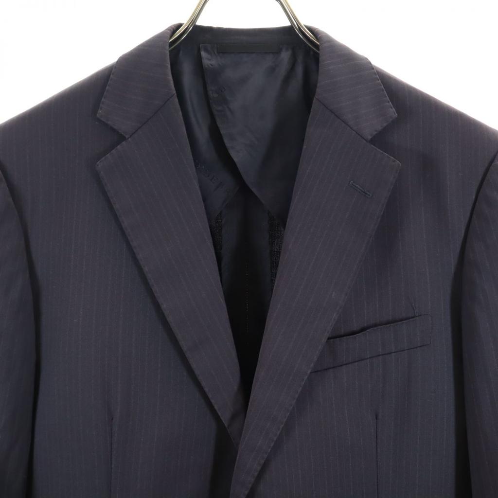 Burberry Sanyo Shokai Made In Japan Striped Pattern Wool Tailored Jacket Men's Used