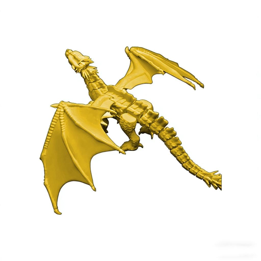 3D Printed Dragon Joint Movable Model Ornament - Colorable Boys' Toy Figurine For Children'S Gift