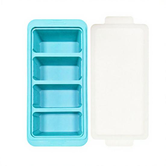 Silicone Freezer Tray with Lid Food-Grade Ice Cube Mold Easy-Release Leak-Proof Stackable