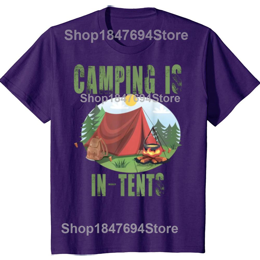 

Funny Camping Graphic T-shirts Men Women s Fashion Casual Tshirt 100% Cotton Loose Oversized Happy Camper Gift T Shirt 4XL