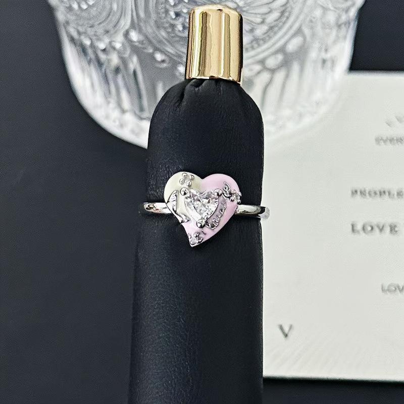 

[Xingmang Fairy Tale] Star Enamel Exquisite Love Light Luxury Zir*****Pen Ring Personality Niche High-End Women Adjustable opening