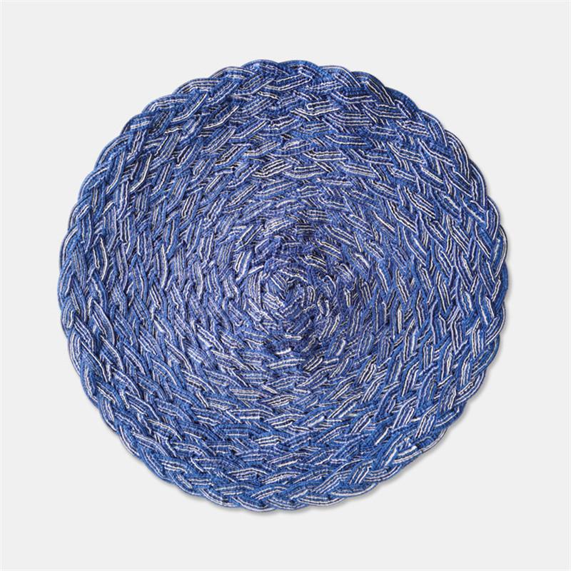 15" Nordic Triple Braid Weaving Cotton Yarn Meal Mats Home Hotels Insulation Tableware Mat Dining Table Decoration Accessories