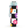 1PC Checkerboard Color Daisy Flower Print 750ml Color Plastic Sports Water Bottle Leakproof Flip Straw Lid Suitable for Sports Office Home Use
