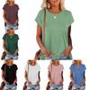 2026 Summer Solid Color Loose Casual Round Neck Raglan Sleeve Women's T-Shirt Top
