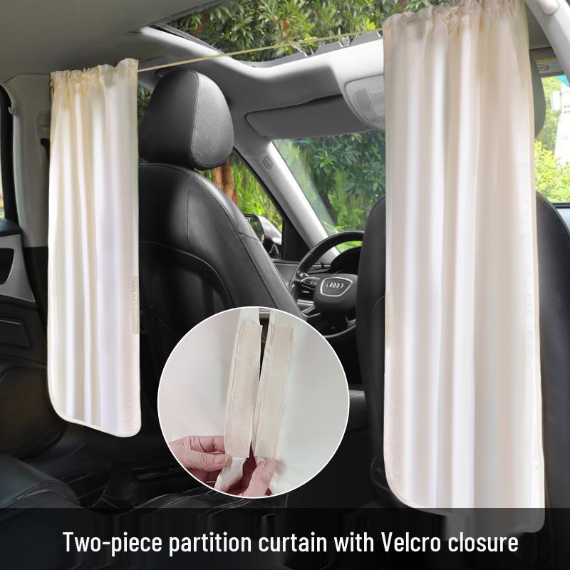 Car Partition and Window Sunshade Curtain for Privacy and Light Blocking