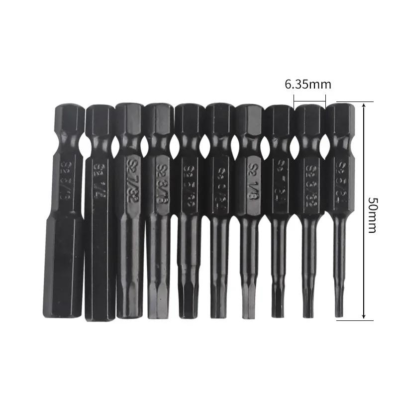 Screwdriver Head Multi-standard Wear-resistant and Durable Inch Size Hexagonal Head S2 Alloy Steel