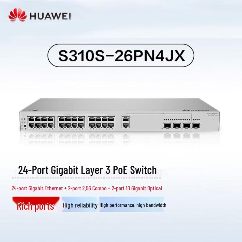 

Huawei S310S-26PN4JX Enterprise Layer 3 Managed PoE Switch